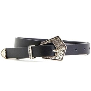 H&M Black Belt with Silver Buckle